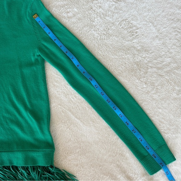 Lilly Pulitzer Marguerite Fringe Sweater Emerald Isle Green Size XXS - Picture 9 of 11